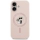 Karl Lagerfeld dėklas iPhone 17 Silicone Karl&Choupette MagSafe, rožinis