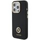 Guess Silicone Logo Strass 4G dėklas iPhone 15 Pro, juodas