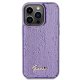 Guess dėklas iPhone 15 Pro telefonui Sequin Script Metal, violetinis