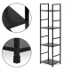 Industrial Bookshelf 4-Tier Shelving Unit ModernHome Metal Frame, Wild Oak