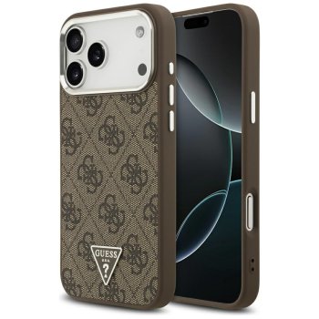 Guess MagSafe 4G PU Leather Case dėklas, skirtas iPhone 17 Pro Max, rudas