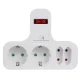 Maclean MCE224G Elektros Skirstytuvas su 4 Lizdais ir Jungikliu, Schuko, Baltas