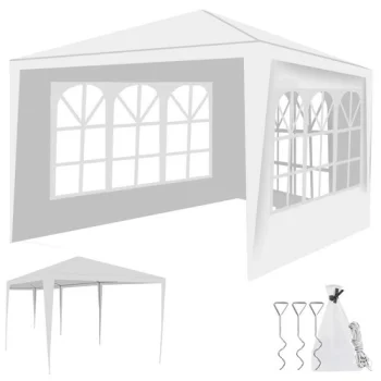 Sodo pavilionas su 4 sienomis 3x3m, baltas (Modelis: 120943)