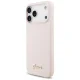 Guess iPhone 17 Pro Max dėklas Silicone Script Metal Logo MagSafe, rožinis