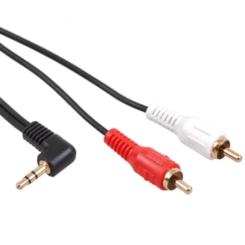 Maclean MCTV-825 Angled 3.5mm Mini Jack to 2RCA Audio Cable, 3m, Black