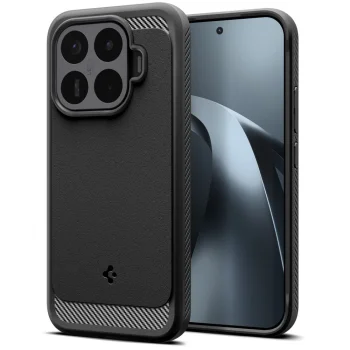 Spigen Rugged Armor dėklas Xiaomi 17T Pro, matinis juodas