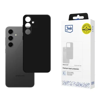 3MK Silikoninis dėklas „Samsung Galaxy S24 FE“ telefonui, juodas
