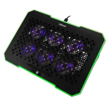 Nešiojamojo kompiuterio aušinimo padėklas HiSmart DCX-A16, 9-17", 6 RGB ventiliatoriai