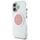 Guess IML Metal Colored Circle Classic Logo MagSafe dėklas iPhone 16, rožinis