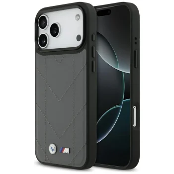 BMW dėklas iPhone 17 Pro Max telefonui M Quilted Logo MagSafe, grafito spalvos