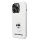 Karl Lagerfeld dėklas iPhone 14 Pro, Silicone Choupette MagSafe, baltas