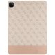 Guess iPad Pro 12.9\" atverčiamasis dėklas 4G Stripe Allover, rožinis
