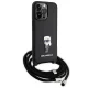 Karl Lagerfeld dėklas iPhone 15 Pro Max Crossbody Saffiano Monogram, juodas