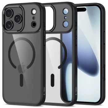 Dėklas „Tech-Protect MagMat MagSafe“, skirtas „iPhone 17 Pro Max“, skaidrus juodas