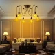 6-Arm Spider Ceiling Lamp ZD74, Black