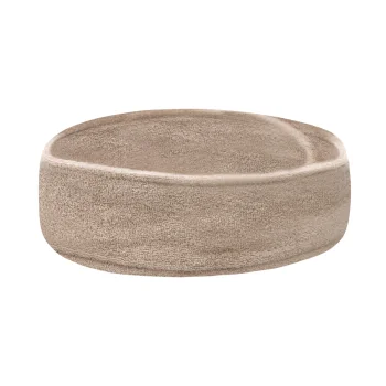 Beige Terry Cloth Cosmetic Headband with Velcro