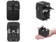 Universalus kelioninis adapteris su 2 USB jungtimis, juodas
