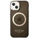 Guess GUHMP14SHTCMK Gold Outline MagSafe dėklas iPhone 14 Juodas/Auksinis