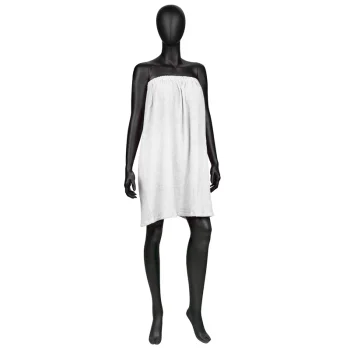 Baltas frotinis kosmetologinis apsiaustas 70x150 cm