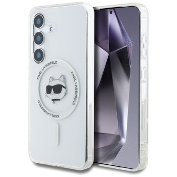 Karl Lagerfeld Button Choupette MagSafe Case for Samsung Galaxy S25, White