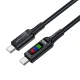Acefast C7-03 USB-C į USB-C laidas su ekranu 100W 1.2m juodas