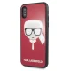 Karl Lagerfeld Iconic Glitter Karl`s Head dėklas iPhone X / Xs, Raudonas
