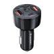 Wozinsky WLS-04 automobilinis įkroviklis 60W, 2x USB-C / 2x USB-A - juodas