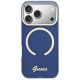Dėklas Guess IML Script Metal MagSafe skirtas iPhone 17 Pro, Mėlynas