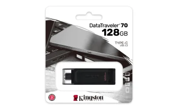Kingston DataTraveler 70 128GB USB-C atmintinė, juoda