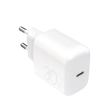 Sieninis įkroviklis Puro PROLITE 30W USB-C, baltas