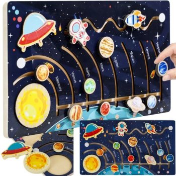 Kruzzel 00024763 Wooden Puzzle Solar System