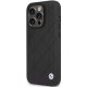 BMW Leather Quilted dėklas iPhone 14 Pro, juodas