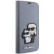 Karl Lagerfeld knygutės tipo dėklas iPhone 14 Pro, sidabrinis