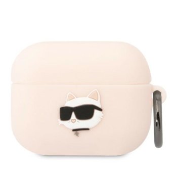 Karl Lagerfeld Silicone Choupette Head 3D dėklas AirPods Pro ausinėms, Rožinis