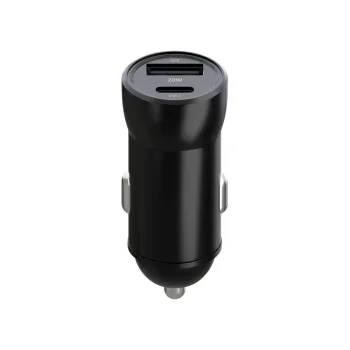 Maxlife MXCC-04 automobilinis įkroviklis 20W USB-C ir USB-A, juodas