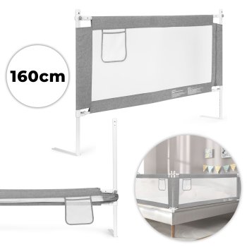 ECOTOYS apsauginis lovos barjeras vaikams, 160 cm, pilkas