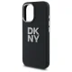 DKNY Liquid Silicone Metal Logo dėklas, skirtas iPhone 16, juodas