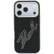 Karl Lagerfeld Smooth Big Resin Signature Logo dėklas iPhone 18 Pro / 17 Pro, juodas