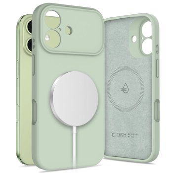 Tech-Protect Silicone MagSafe dėklas, skirtas iPhone 17 - Žalias