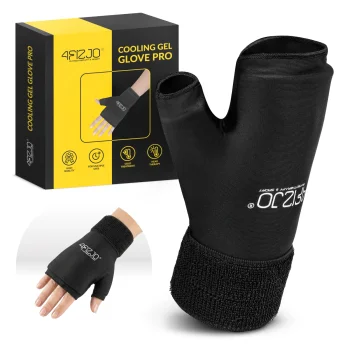Gelinė plaštakos ir riešo kompreso pirštinė 4FIZJO ColdPack PRO, juoda