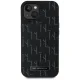 Apple iPhone 15 6.1\'\' Karl Lagerfeld Leather Monogram Metal Logo Cover Case, Black