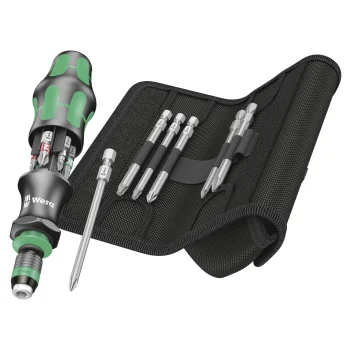 Sukimo antgalių rinkinys Wera Kraftform Kompakt 20 Tool Finder 2, 13 dalių, žalias/juodas