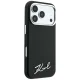 Karl Lagerfeld Saffiano Small Script Metal dėklas iPhone 17/18 Pro Max, juodas