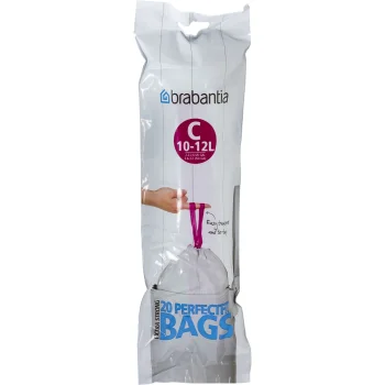 Brabantia PerfectFit C šiukšlių maišai, 10–12 l, 20 vnt., balti