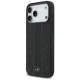Mercedes dėklas iPhone 17 Pro Max telefonui Leather Laurel Leaves Stripes MagSafe, juodas