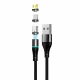 Setty 3 in 1 magnetinis USB laidas (Micro USB / Type-C / Lightning), 1.0 m, 2A, juodas