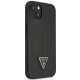 Guess Saffiano Triangle Logo dėklas, skirtas iPhone 14 Plus, juodas
