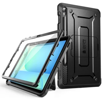 Dėklas Supcase Unicorn Beetle Pro skirtas Samsung Galaxy Tab S9 11.0 / S9 FE, juodas