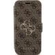 Guess atverčiamasis dėklas „iPhone 15 Pro“ telefonui (4G Big Metal Logo), rudas