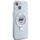 Karl Lagerfeld dėklas iPhone 15 su MagSafe ir žiedu Choupette Head, baltas